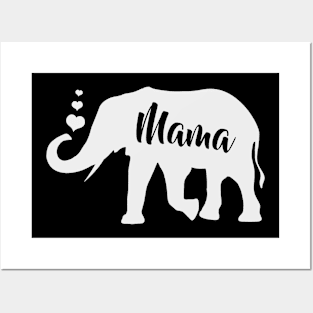 Mama Elephant mother Mothers day flower heart gift Posters and Art